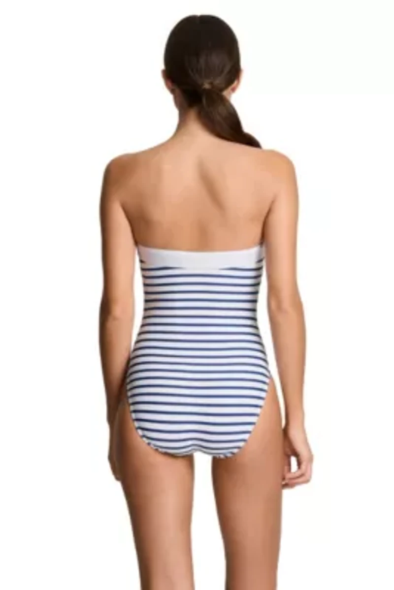 Seaside Stripe Modern Bandeau One Piece