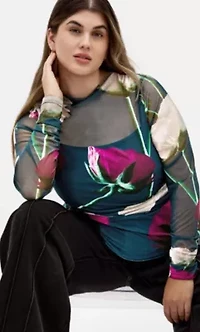 Lauryn Ruched Print Top