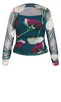 Lauryn Ruched Print Top
