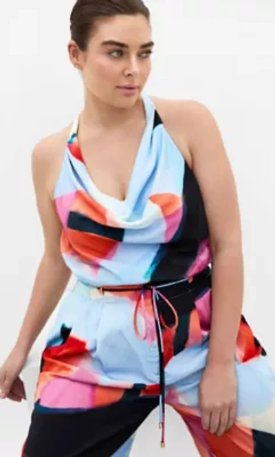 Chloe Aspect Print Cowl Neck Top