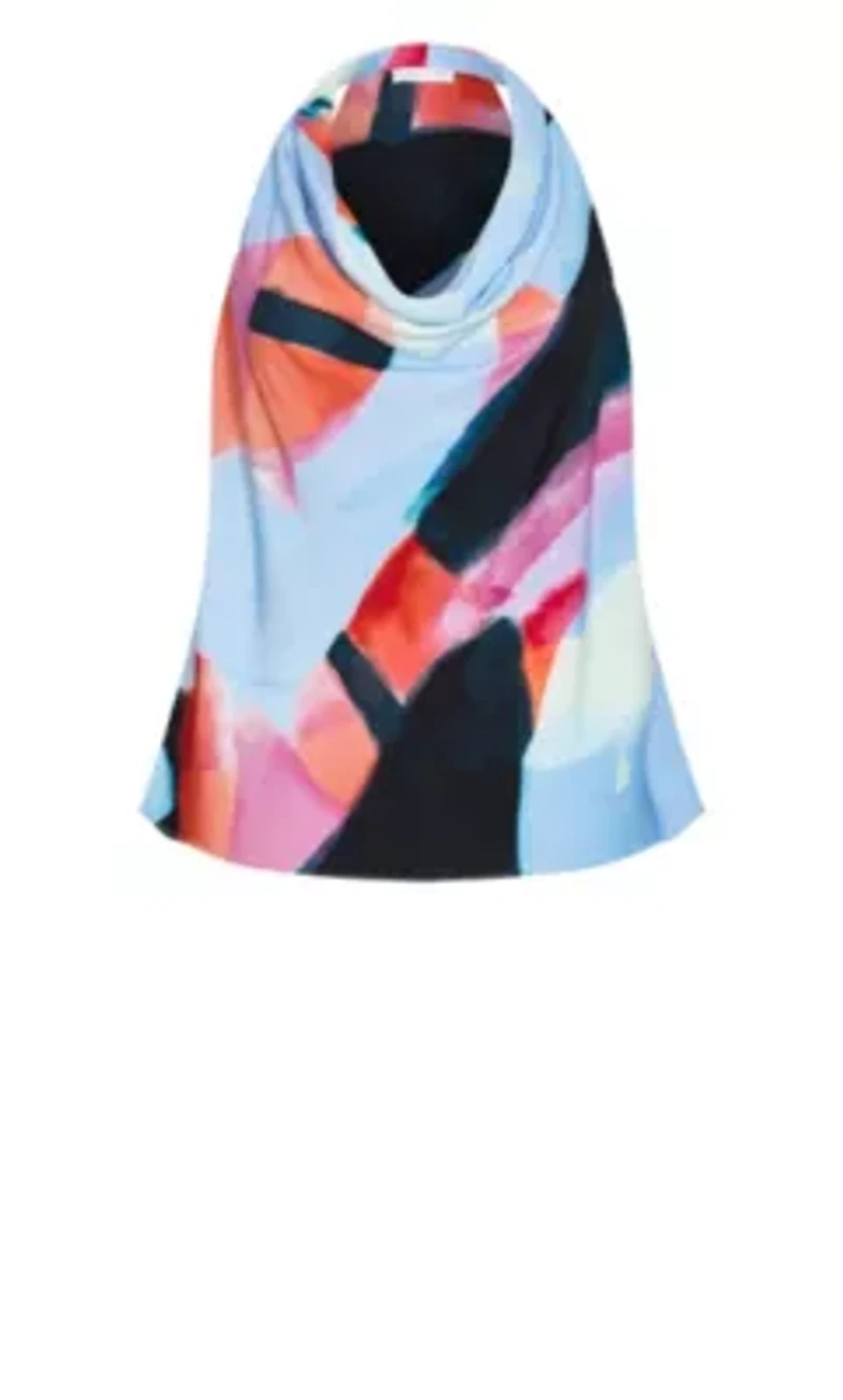 Chloe Aspect Print Cowl Neck Top