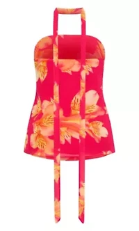 Soiree Print Frill Detail Top