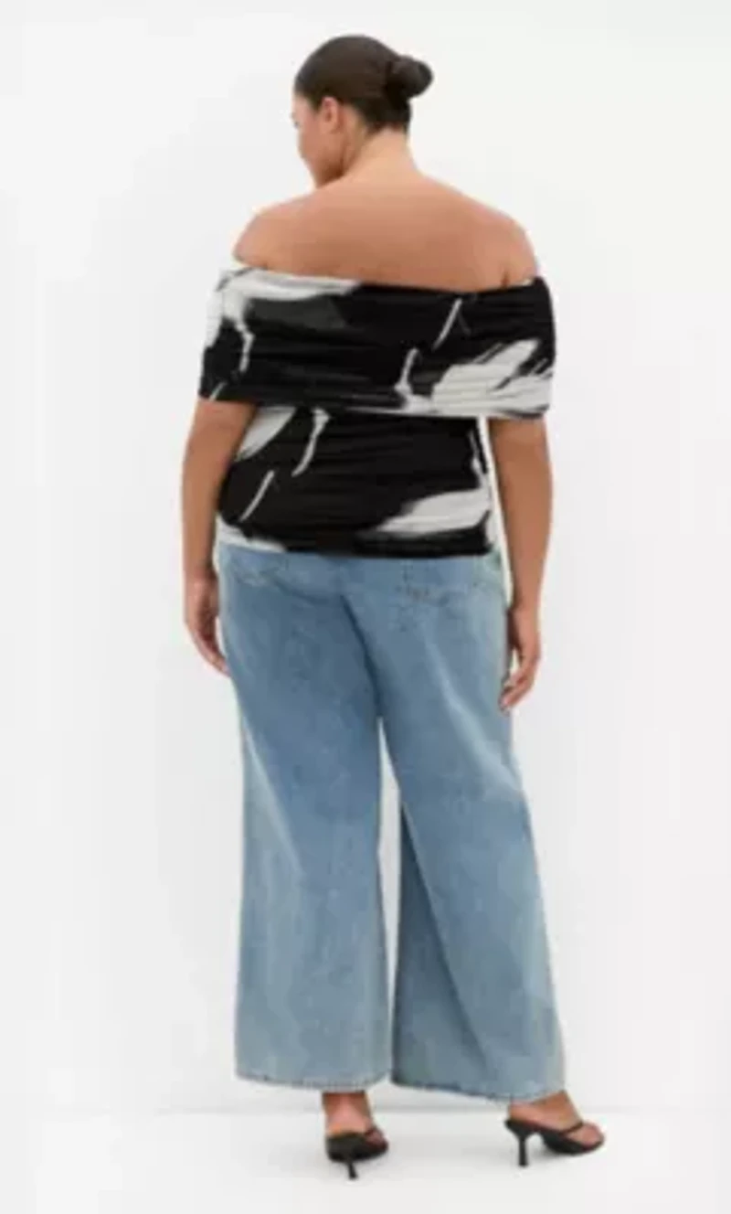 Dana Blur Print Mesh Top