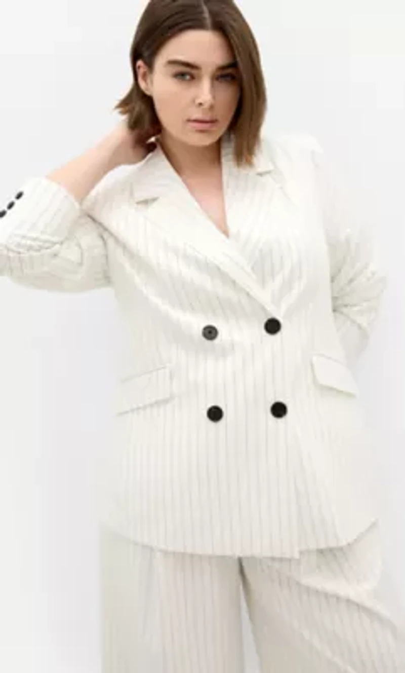 Pinstripe Double Breasted Blazer