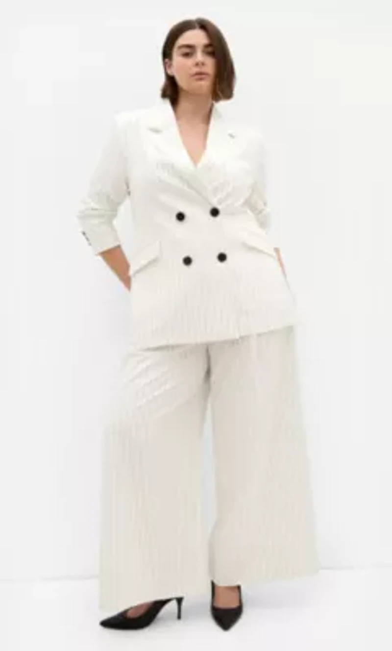 Pinstripe Double Breasted Blazer