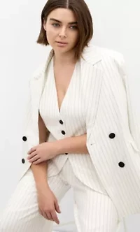 Pinstripe Double Breasted Blazer