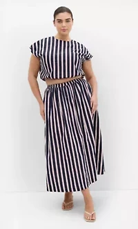 Holiday Bloom Print Midi Skirt