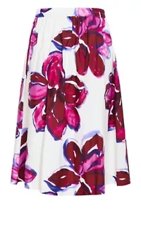 Holiday Bloom Print Midi Skirt