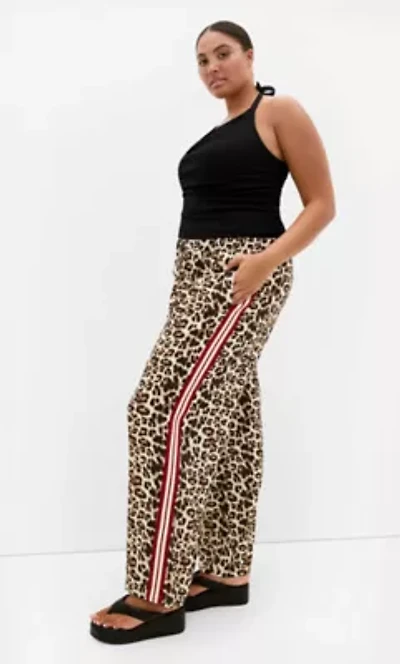 Animal Print Side Stripe Pant