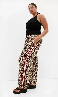 Animal Print Side Stripe Pant