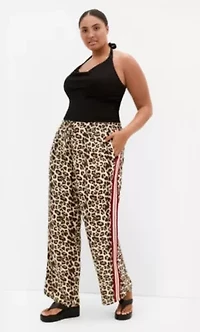 Animal Print Side Stripe Pant