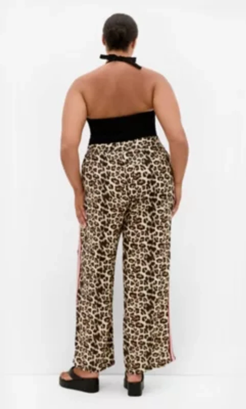 Animal Print Side Stripe Pant