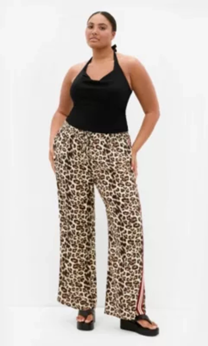 Animal Print Side Stripe Pant