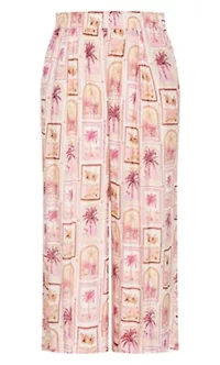 Postcard Soiree Print Wide Leg Pant