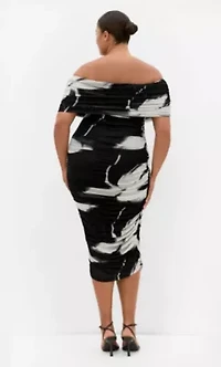 Dana Blur Print Mesh Skirt