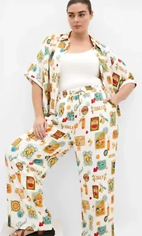 Amore Print Wide Leg Pant