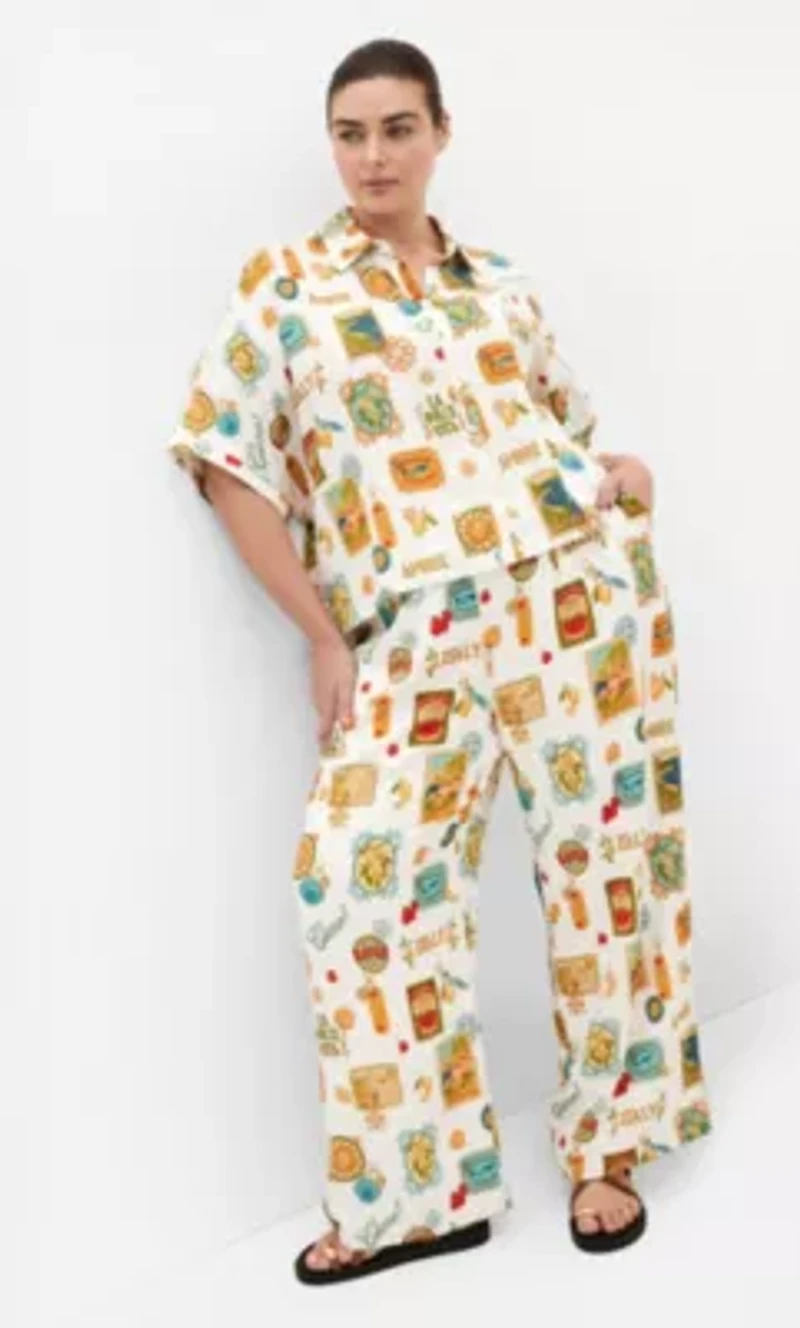 Amore Print Wide Leg Pant