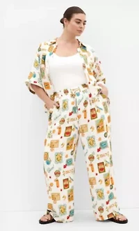 Amore Print Wide Leg Pant
