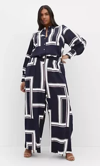 Hallie Print Wide Leg Pant