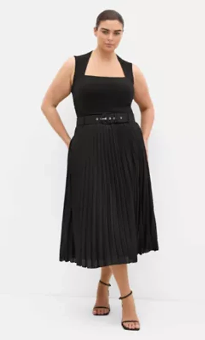 Petra Pleat Midi Skirt