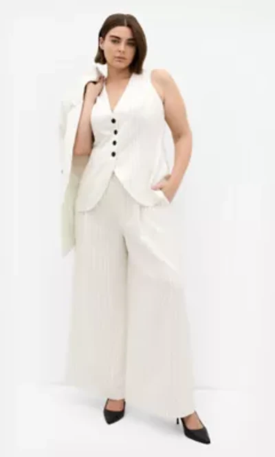 Pinstripe Wide Leg Pant