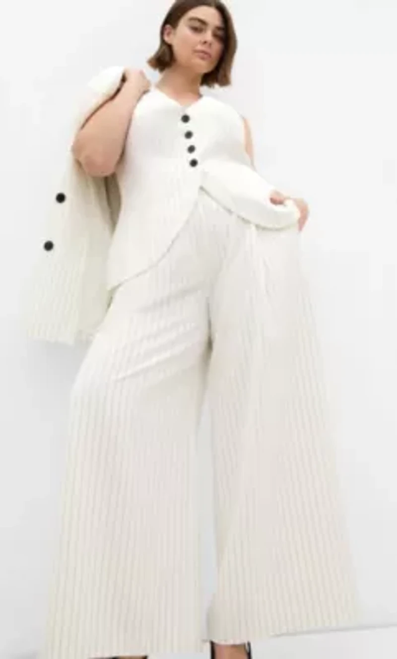 Pinstripe Wide Leg Pant