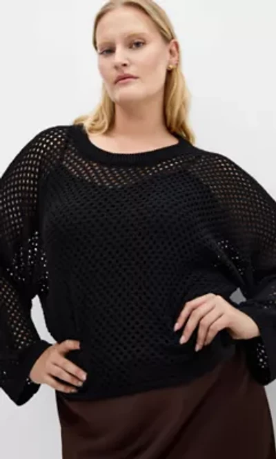 Crochet Knit Long Sleeve Top