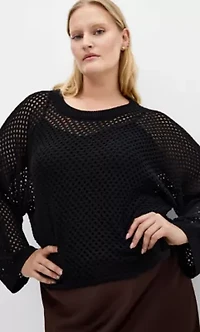 Crochet Knit Long Sleeve Top