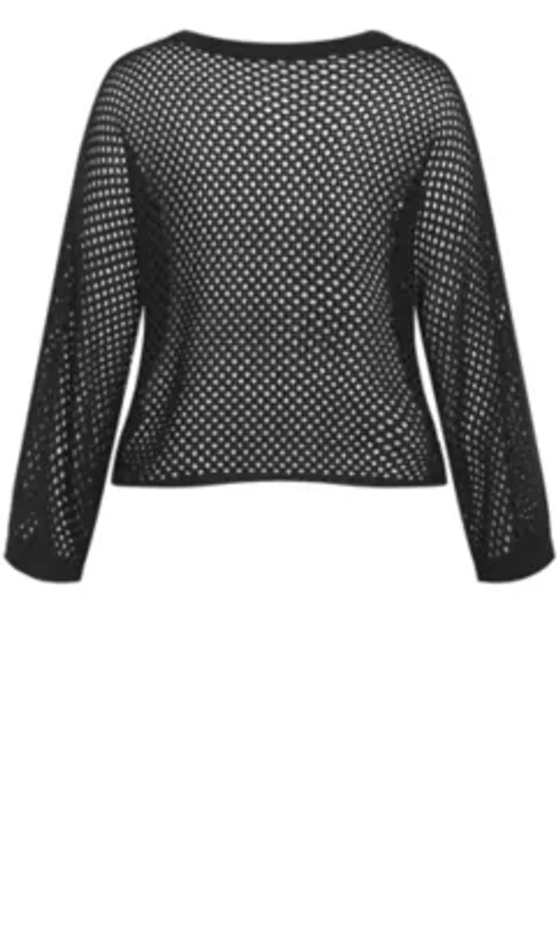 Crochet Knit Long Sleeve Top