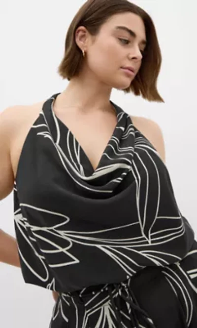 Shania Bloom Print Cowl Neck Top