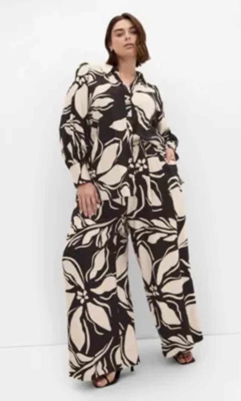 Bella Mono Print Long Sleeve Shirt