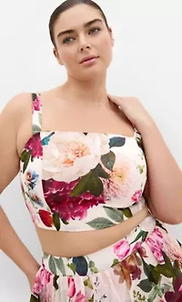 Bianka Botanical Print Crop Top