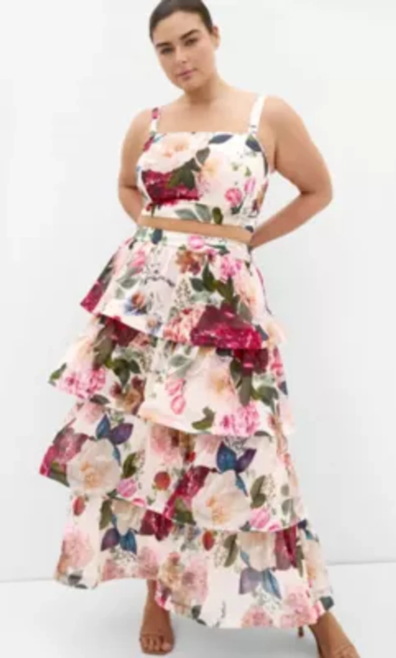 Bianka Botanical Print Crop Top