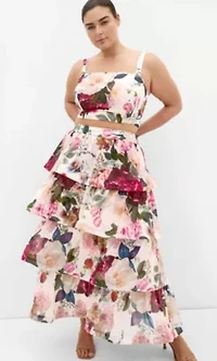Bianka Botanical Print Crop Top
