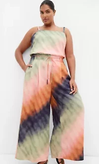 Sunset Ombre Print Wide Leg Pant