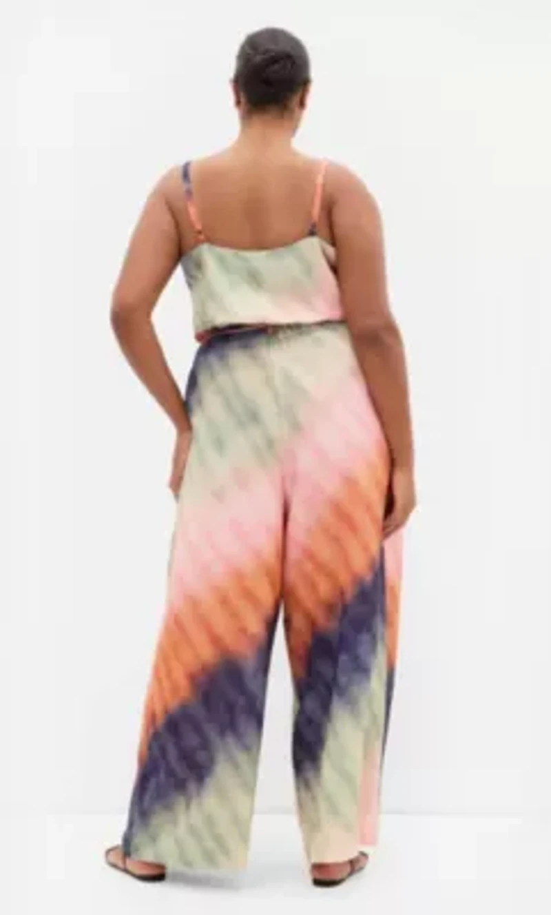 Sunset Ombre Print Wide Leg Pant