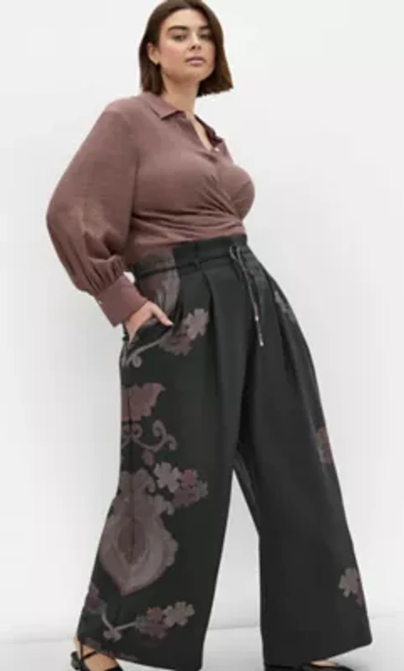 Eternal Side Print Wide Pant