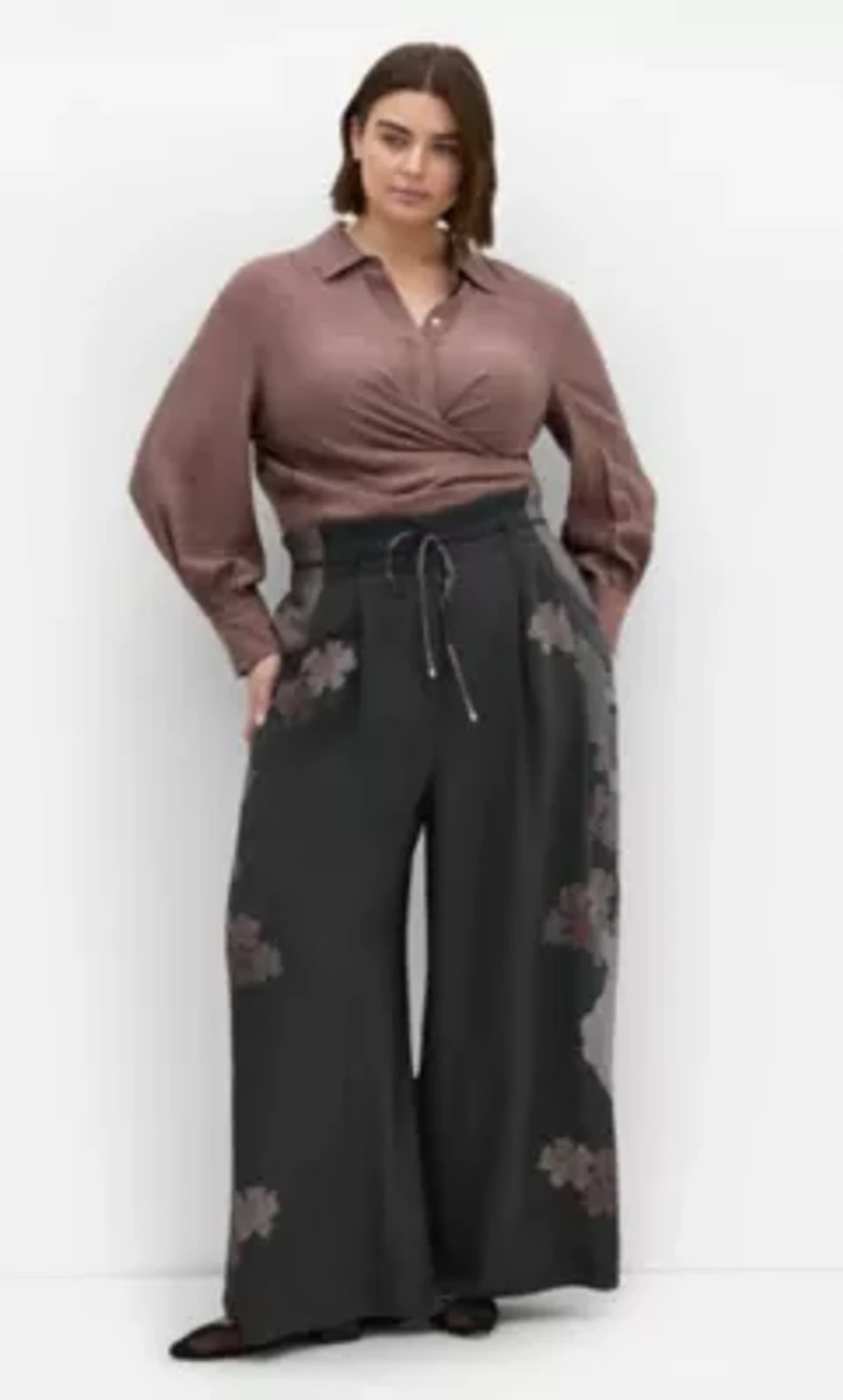 Eternal Side Print Wide Pant