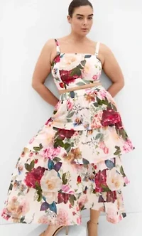 Bianka Botanical Print Tiered Skirt