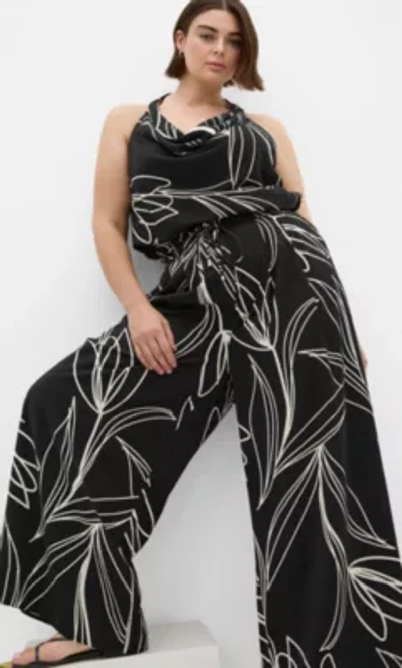 Shania Bloom Print Wide Leg Pant