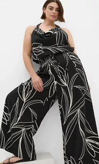 Shania Bloom Print Wide Leg Pant