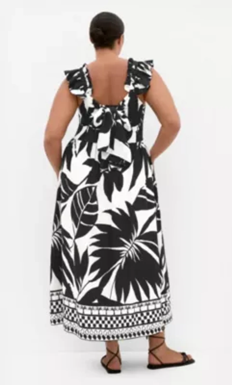 Mirage Oasis Print Tie Back Maxi Dress