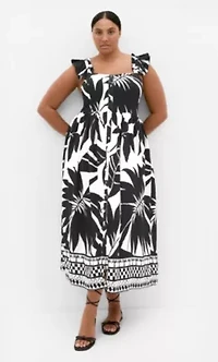 Mirage Oasis Print Tie Back Maxi Dress