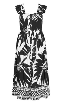 Mirage Oasis Print Tie Back Maxi Dress