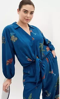 Tia Sea Print Shirt