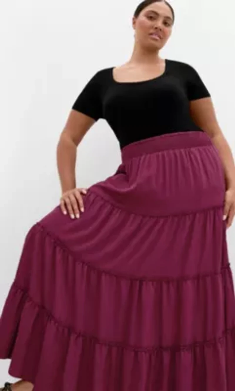 Boho Tiered Maxi Skirt