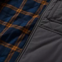 Women's Lucky Brand Workwear Tactical Canvas Quilted Vest with Plaid Flannel Lining