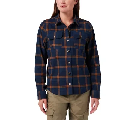 Women's Lucky Brand Workwear Long Sleeve Canyon Yarn Dyed Plaid Flannel Workshirt