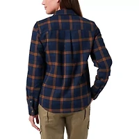 Women's Lucky Brand Workwear Long Sleeve Canyon Yarn Dyed Plaid Flannel Workshirt