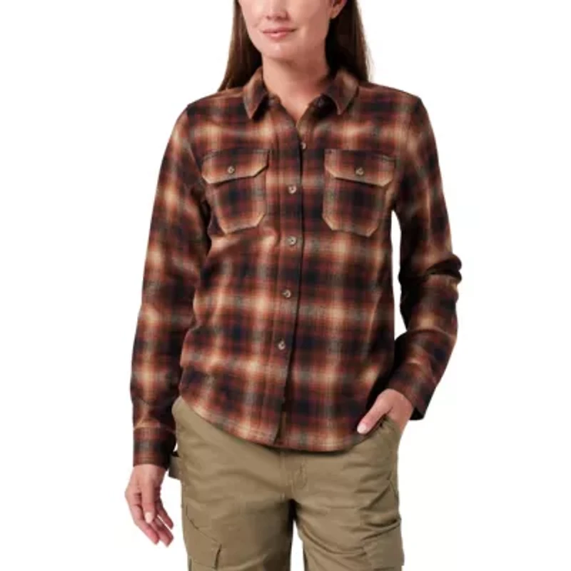 Women's Lucky Brand Workwear Long Sleeve River Yarn Dyed Plaid Flannel Workshirt